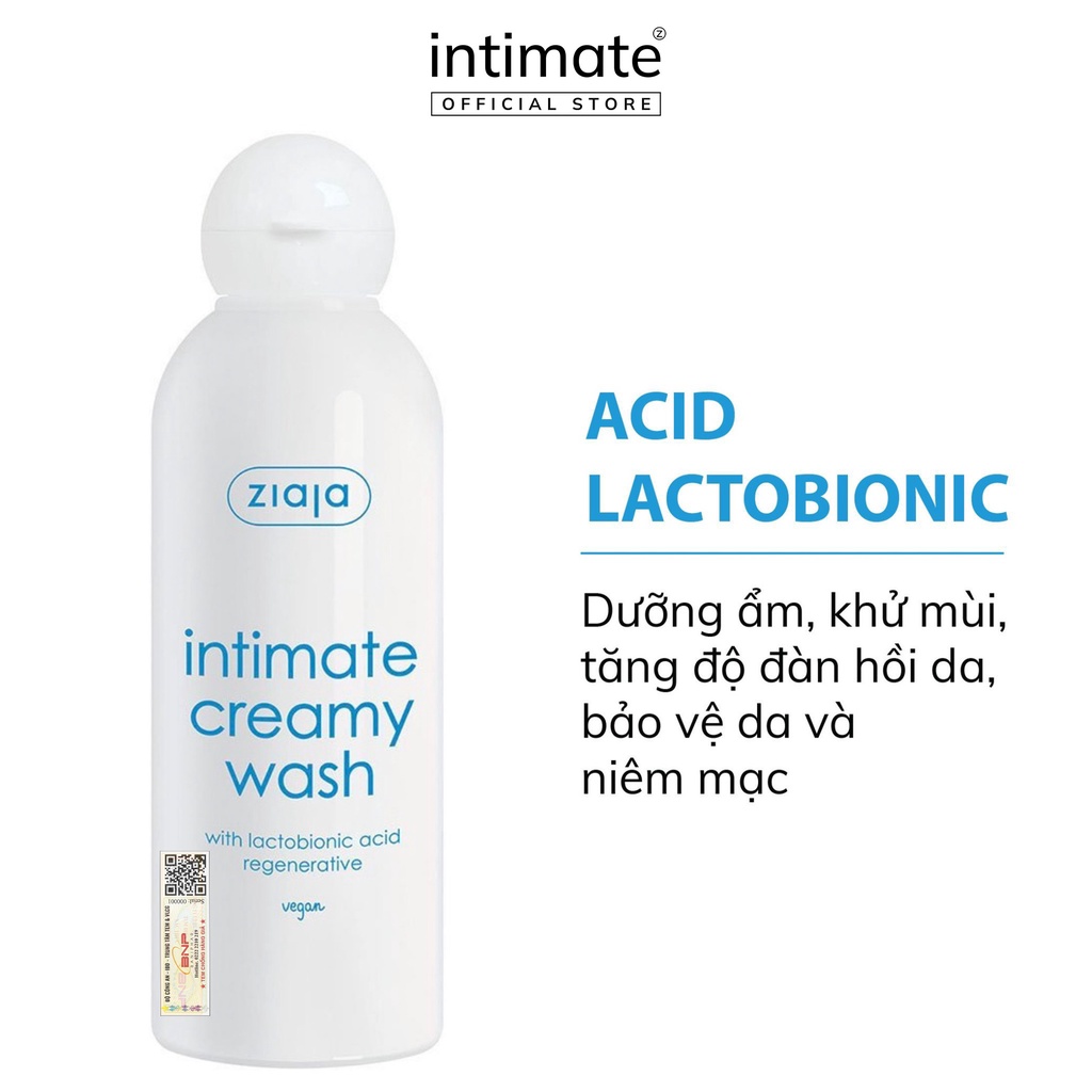 Mô tả Dung Dịch Vệ Sinh Phụ Nữ ZIAJA Intimate With Lactobionic Acid Khử Mùi, Tăng Đàn Hồi Cho Da 200ml - 2