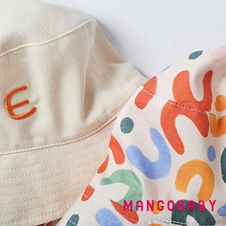 Mgg-baby Mũ Xô Trẻ Em Hai Mặt In Nhiều Màu Sắc Chữ Viền Rộng Chống Nắng Mũ Cho Bé Gái Bé Trai