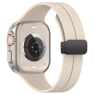 Dây Đeo Silicone Khóa Nam Châm Cho Đồng Hồ Thông Minh Apple Watch Ultra 49mm 46mm 44mm 40mm 42mm 38mm series 11 10 9 8 7 6 5 Se 45mm 41mm