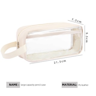 Ins simple pencil case trong suốt dung lượng lớn túi đựng bút không thấm nước hàn quốc cho sinh viên hộp lưu trữ văn phòng phẩm cung cấp trường học