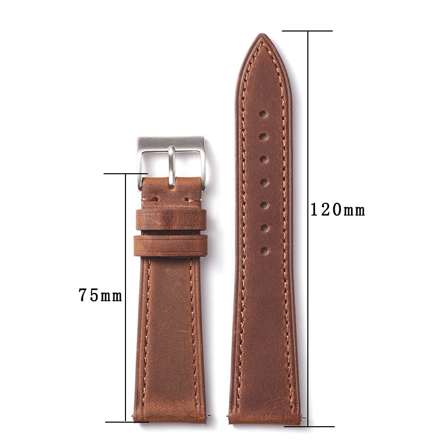 Dây Đeo Đồng Hồ Bằng Da Bò Thật 18mm 19mm 20mm 21mm 22mm 24mm Chống Thấm Nước Phong Cách Ý Cổ Điển Dành Cho Nam Và Nữ