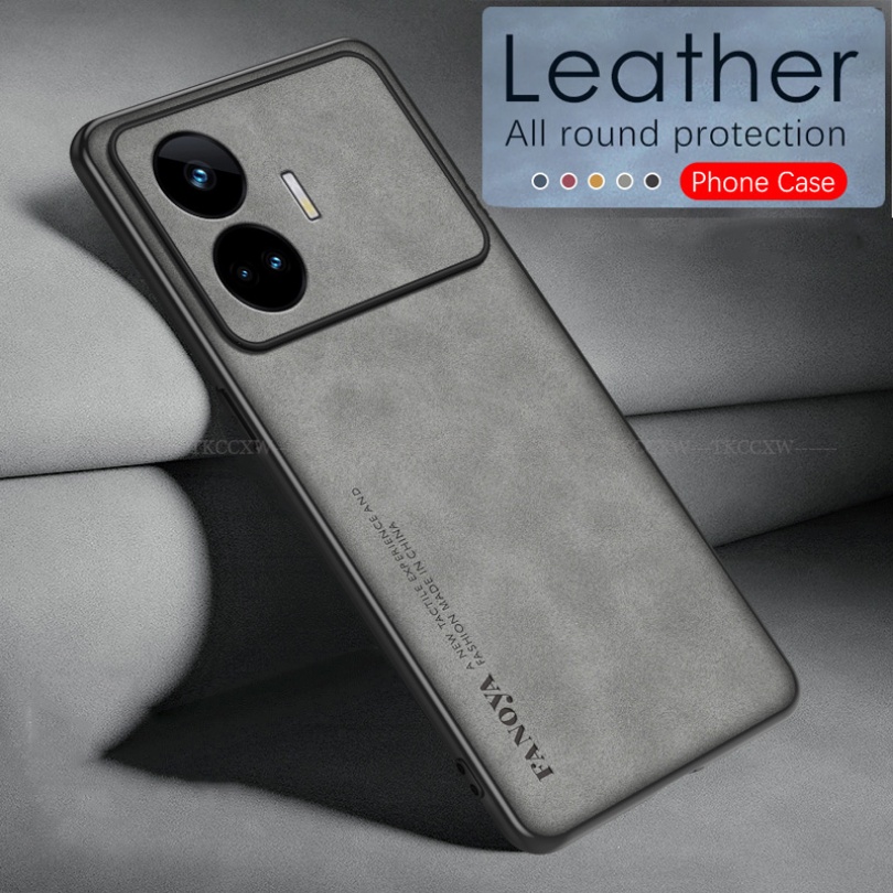 Ốp Điện Thoại Da PU Phối Vải Thời Trang Cho Realme C55 10 Pro + V30 V30t X2 XT GT Neo 5 SE