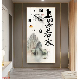 Tranh Đồng Hồ Treo Tường Thủy Mặc - Tranh Tráng Gương