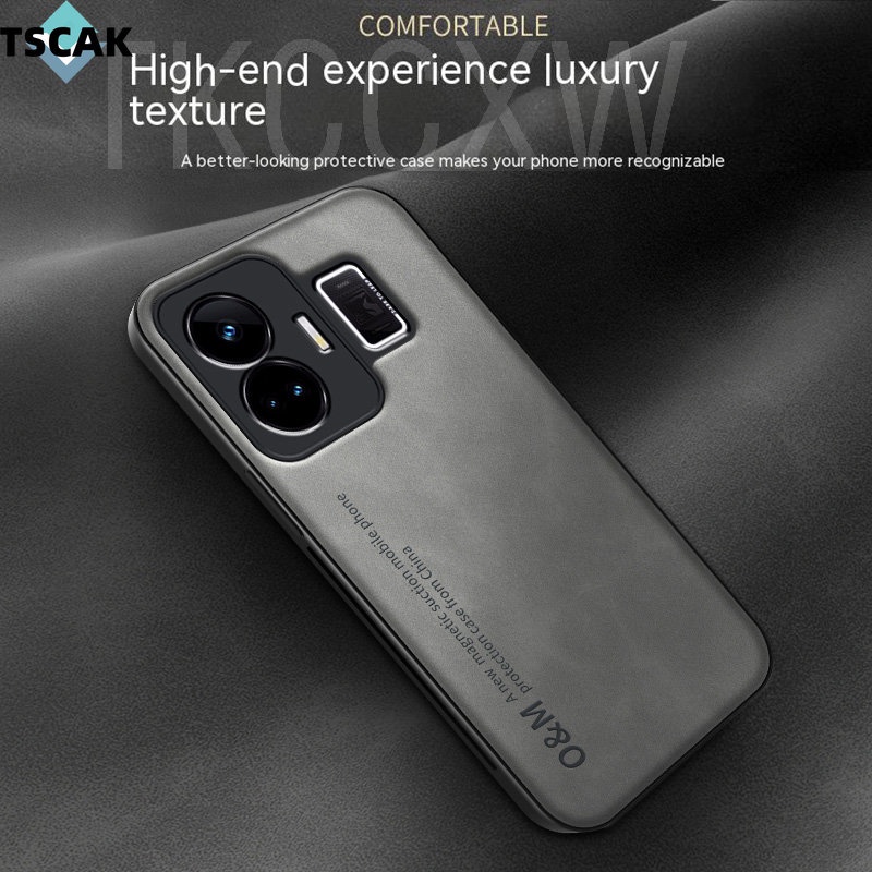 Ốp điện thoại da mỏng cổ điển thời trang cho Realme GT 3 Neo 5 SE Neo 3 2 2T GT2 Pro C55 Vỏ mềm chống vân tay chống rơi