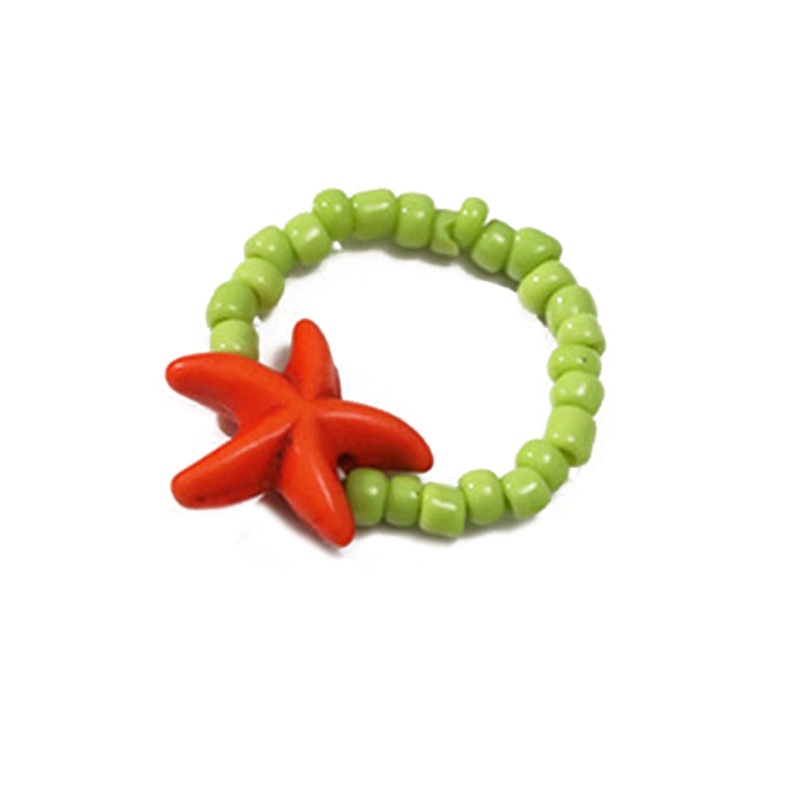 Wellb Sao Biển Đính Hạt Hạt Hạt Có Thể Xếp Chồng Nhẫn Nhiều Màu Sắc Handmade Bện-String Nhẫn Boho Bãi Biển Trang Sức Mùa Hè