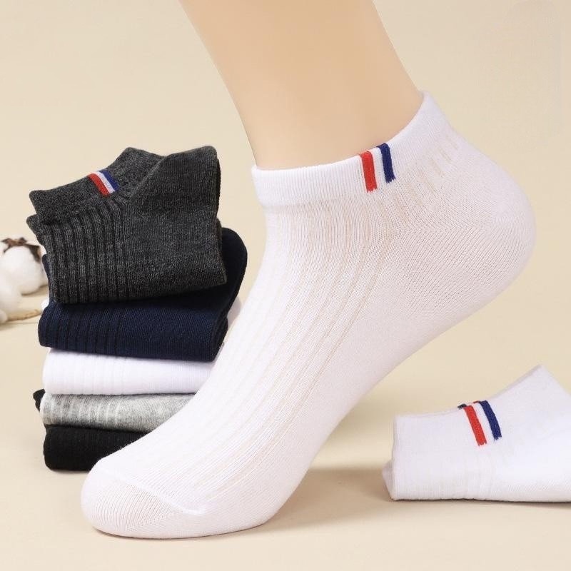 1 Đôi Vớ Cotton Mềm Cổ Thấp / Mỏng Thoải Mái Thoáng Khí Dành Cho Nam