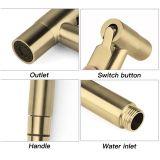 Giá Đỡ Vòi Xịt Nước Toilet Màu Vàng Đồng Có Móc Chữ T Tiện Dụng