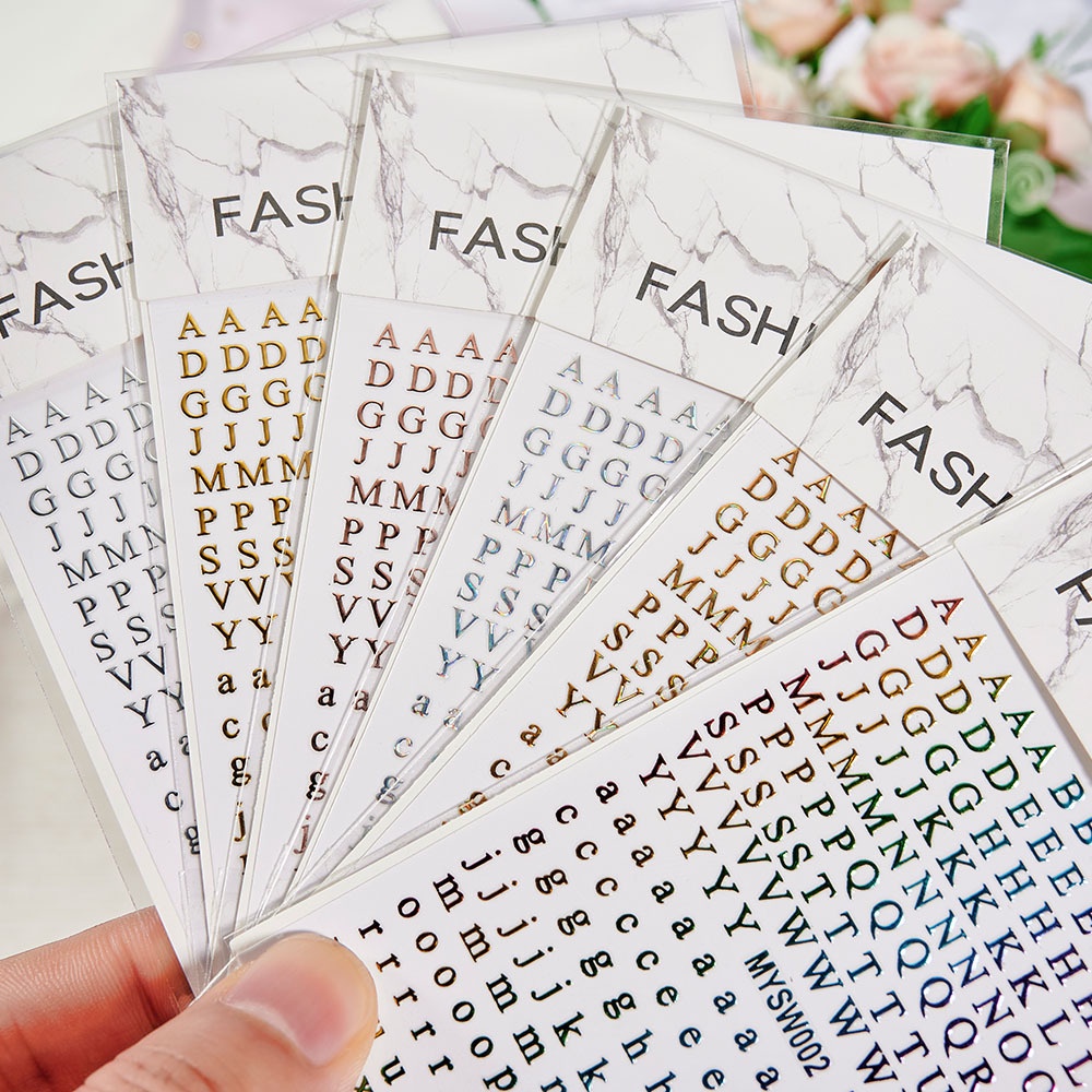 Sticker 3D | Chữ Cái Đủ Màu | Hình Dán Móng Tay SW002 | Shopee Việt Nam