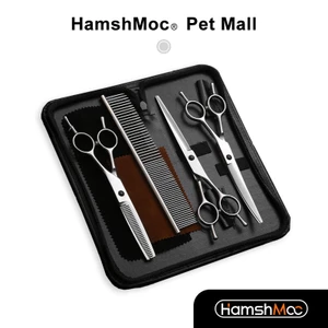 HamshMoc Bộ chải lông thú cưng không gỉ Lược chải lông thú cưng sắc nét và bền bỉ Bộ chải lông thú cưng cần thiết với đầu tròn an toàn Đồ cần thiết cho thú cưng cong