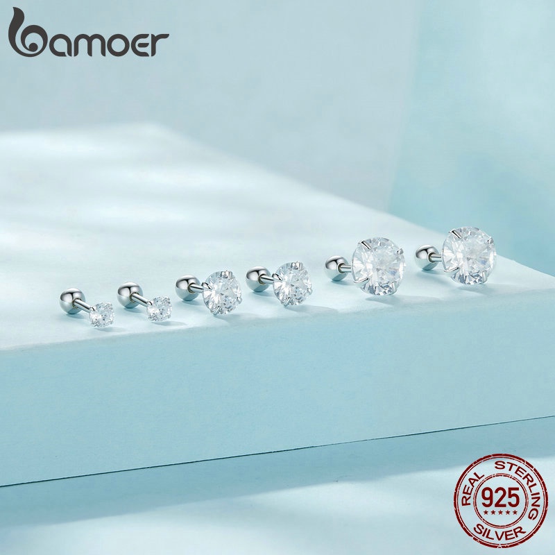 Bamoer Bông Tai Đính Đá 3 Kích Cỡ