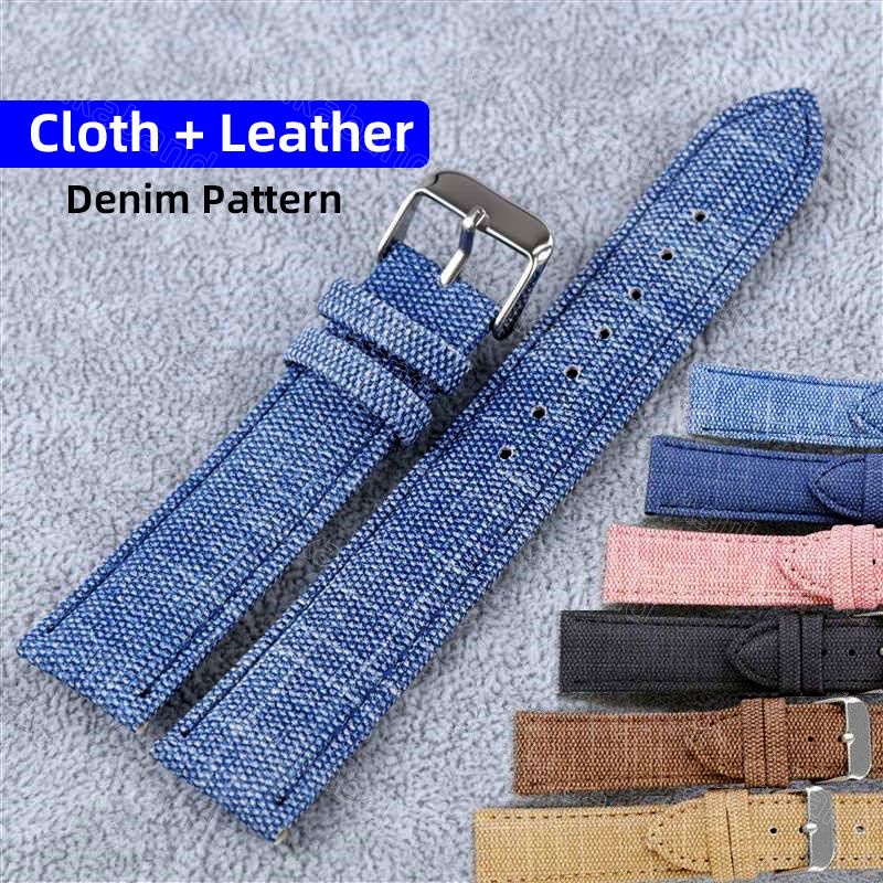 Dây Đeo Đồng Hồ Bằng Vải Denim Nylon Cổ Điển 10mm 12mm 14mm 16mm 18mm 20mm 22mm Dành Cho Nam Nữ