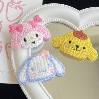 MEOWU Kẹp Tóc Mái Đan Len Phong Cách Hàn Quốc Melody Kitty Hồng