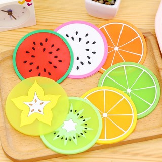Miếng Lót Ly Trái Cây Bằng Silicon Đế Lót Ly Cách Nhiệt Chống Trượt Miếng Lót Cốc Uống Nước Nhiều Màu Độc Đáo SUNNY DAY