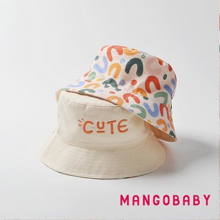 Mgg-baby Mũ Xô Trẻ Em Hai Mặt In Nhiều Màu Sắc Chữ Viền Rộng Chống Nắng Mũ Cho Bé Gái Bé Trai