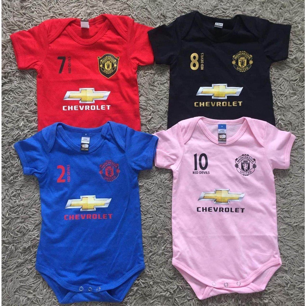 UNITED MANCHESTER Baby Rompers Unisex Có Logo Ghen Cotton