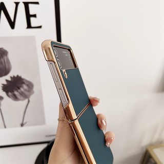 Bao da khung mỏng mạ điện bao da samsung galaxy z flip 5 z flip 4 z flip 5 ultra thin vỏ cứng pc