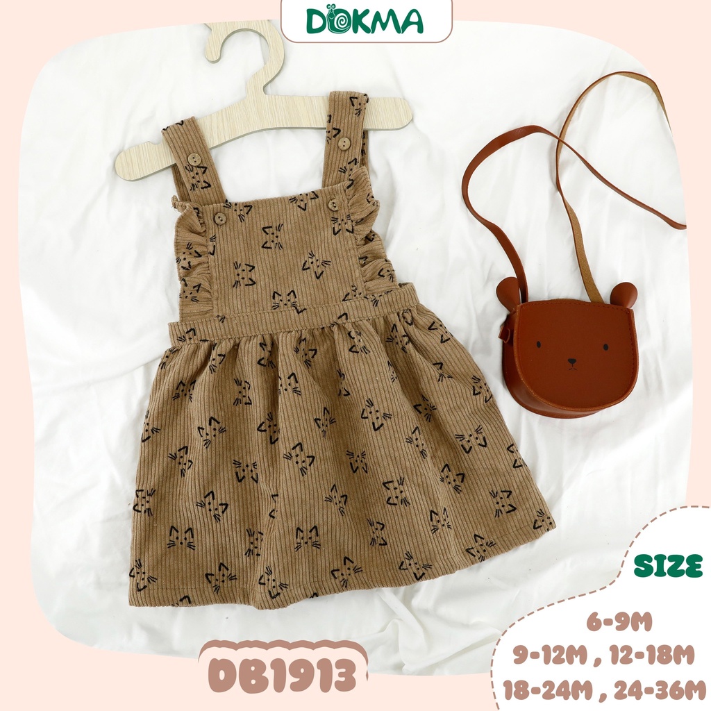 (8-13kg 6-36M) Set Yếm Váy Dokma Dáng Xoè Xinh Xắn Cho Bé Gái DB2443
