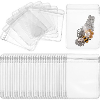 Set 100 Túi Nhựa pvc Trong Suốt Đựng Trang Sức Có Khóa Kéo Tiện Dụng