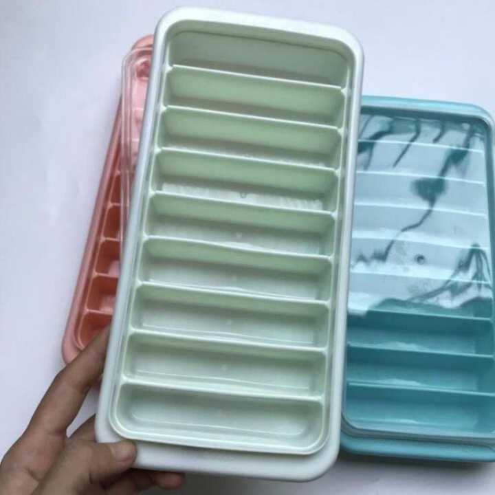 Vỉ đá, khay đá có nắp 9 viên dài nhựa Việt Nhật  aladanh-net-vn