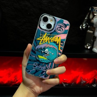 Ốp Điện Thoại Chống Sốc Chống Rơi Màu gradient In Logo Stussy Cho iphone 14 11 13 12 X XS Pro Max xr Mini xr 7 8 plus