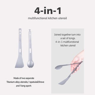 Bộ Dụng Cụ Nấu Ăn Đa Năng 4 Trong 1 Bằng Hợp Kim Titan Tiện Dụng Khi Đi Cắm Trại