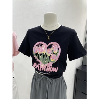 HIIXIIVI Áo Thun Cotton Tay Ngắn Dáng Rộng Phong Cách Hàn Quốc Mùa Hè Cho Nữ