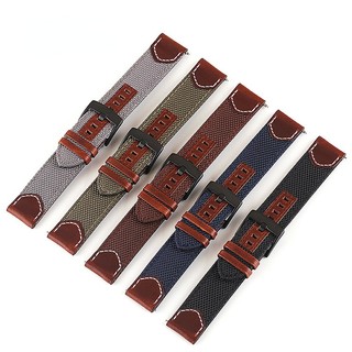 Dây Đeo Đồng Hồ Bằng Vải Nylon Và Da Thật Kích Thước 20mm 22mm 24mm Y2K Phong Cách Cao Bồi Cổ Điển Dành Cho Nam Nữ