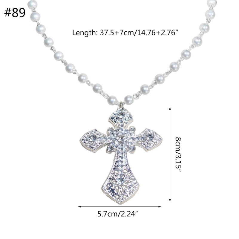 YOI Gothic Hạt Đeo Chéo Vòng Cổ Chữ Thập Vòng Cổ Gothic Vòng Cổ Lớn Thánh Giá Mặt Dây Chuyền Vòng Cổ Trang Sức Thời Trang