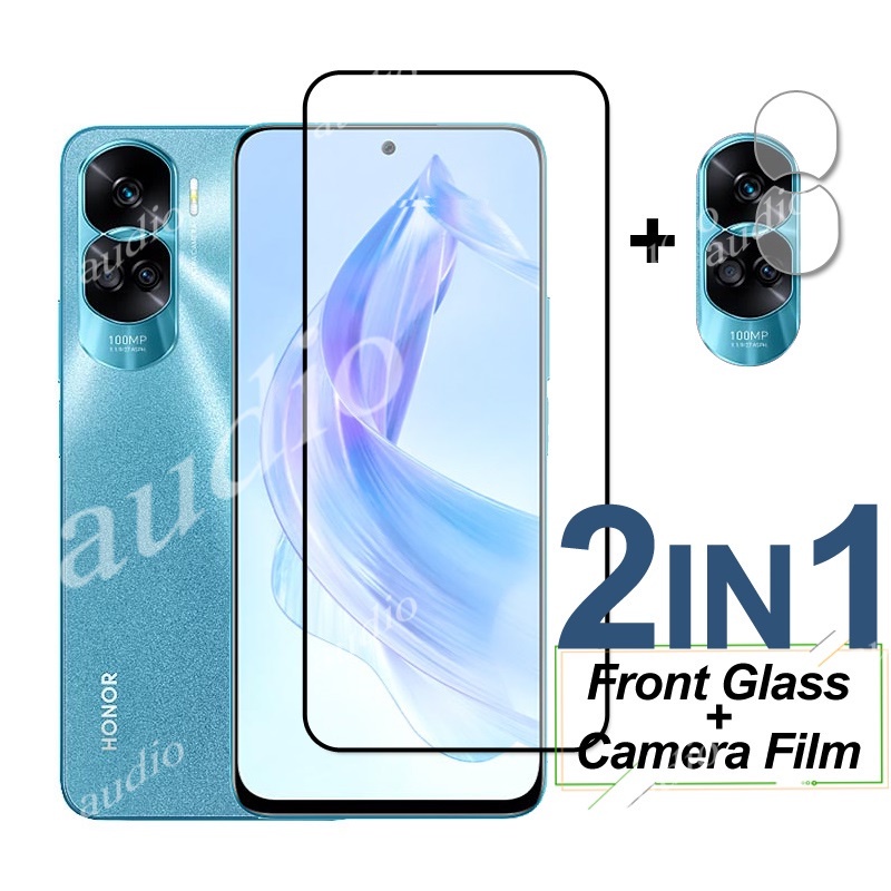 Phim bảo vệ toàn màn hình kính cường lực 2In1 có bảo vệ ống kính máy ảnh cho Honor 200 90 Lite 200Lite 90Lite 5G 2024 Phim bảo vệ màn hình điện thoại cho Honor90 Honor200 Lite 5G