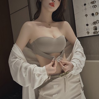 Thời trang mới khóa trước áo ngực áo ngực quây không có vòng thép đẩy áo ngực đồ lót thân thiện với làn da mịn màng