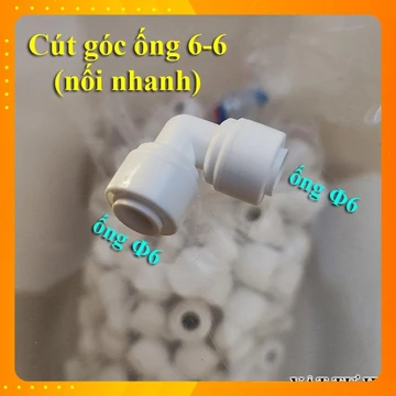 Cút góc 6-6 nối nhanh, cút vỏ cốc màng Co nối cho bộ lọc RO ST027 nối nhanh máy lọc nước, valve