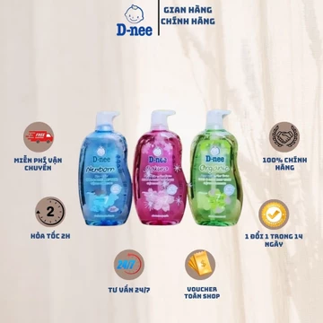 COMBO 2 Chai Sữa tắm gội toàn thân Dnee cho bé 380ml , Sữa tắm gội thái an toàn cho bé an tâm cho mẹ