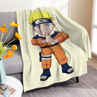 Chăn Flannel mềm mại in hình Anime Naruto Uzumaki Naruto & Kakashi Hatake & Sasuke, thoải mái ấm áp, dùng cho giường, điều hòa, văn phòng, ngủ