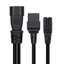 Btsg 1ft IEC 320 C14 sang C7 + C19 Cáp nguồn C14 Nam sang C7 + C19 Nữ Y Splitter Cáp chuyển đổi AC cho máy in Sca