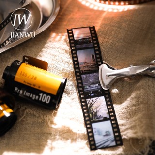 Jianwu 25mm * 200cm Phim Nghệ Thuật Series Vintage Đơn Giản Mực Trắng Chống Thấm Nước PET Băng Sáng Tạo DIY Tạp Chí Cắt Dán Trang Trí Văn Phòng Phẩm