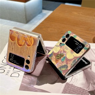 Ốp Điện Thoại Silicon Mềm Họa Tiết Hoa Ánh Xanh Cho Samsung Galaxy Z Flip 4 Z Flip 3 Z Flip 4 3