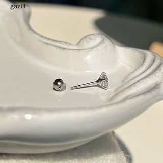 1 Đôi Khuyên Tai 3 / 4 / 5mm Bằng Thép Không Gỉ Đính Đá Zircon Dành Cho Nữ