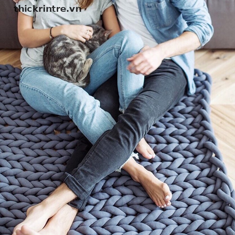 DÍ Siêu Dày Chăn Làm Bằng Tay Sợi -Dây Lấp Lánh Vải Cotton Dày Dây Len Iceland DIY Tay Dệt Thô VN