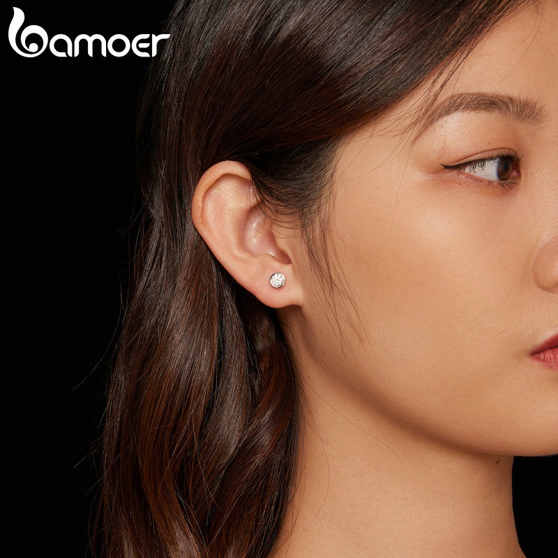 Bamoer Bông Tai Bạc 925 0.5ct Thời Trang Nữ mse026