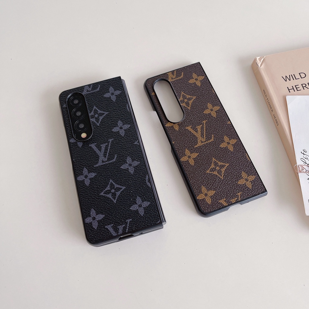 Thiết kế sang trọng Vỏ điện thoại gấp da PU cổ điển cổ điển cho Samsung Galaxy Z Fold 1 2 3 Z Fold 4 5G Vỏ cho Z Fold3 Vỏ bảo vệ thiết kế phong cách xu hướng