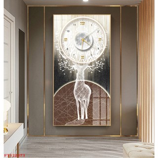 Tranh Đồng Hồ Treo Tường Động Vật Nghệ Thuật - Tranh Tráng Gương