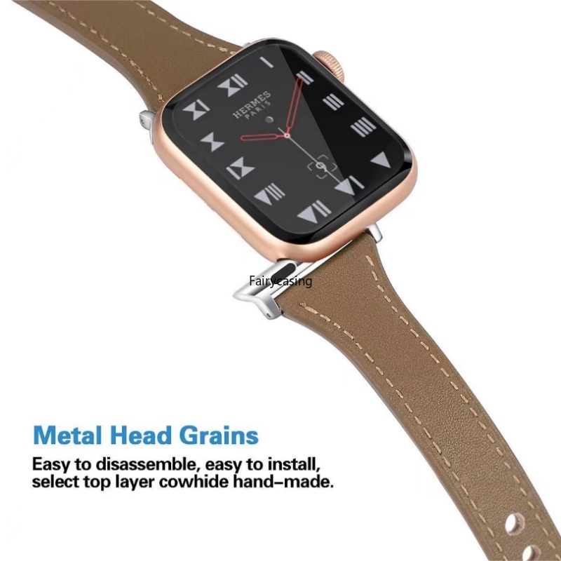 Dây Đeo Bằng Da 49mm 44mm / 42mm 40mm 38mm Cho iWatch Series 8 7 6 SE 5 4 3 2 1 45MM / 41MM