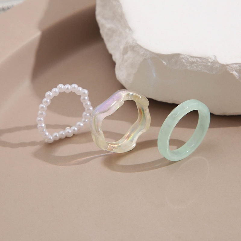 Set 3 Nhẫn Đính Ngọc Trai Giả Thời Trang Nữ