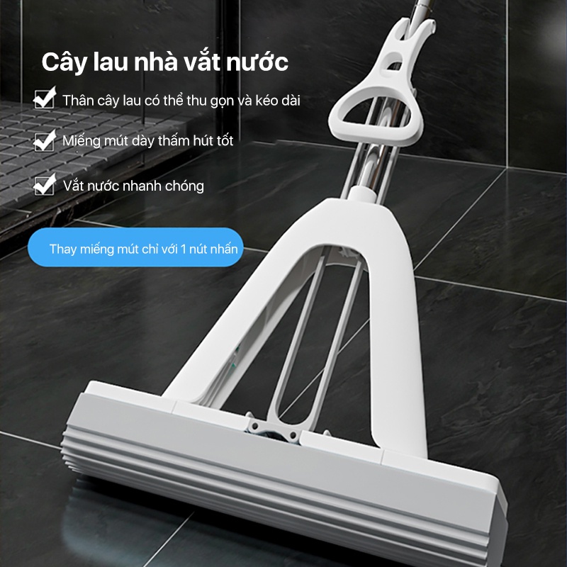 Ảnh Cây lau nhà ZOLELE cán nhôm cầm nhẹ, tiết kiệm diện tích bảo quản Pva HM33 - Chính hãng 3