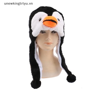 UNE Hoạt Hình Động Vật Chim Cánh Cụt Linh Vật Sang Trọng Ấm Áp Mũ 1Pc VN