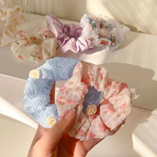 MEOWU Cột tóc Scrunchies Bông Hoa Nơ Phong Cách Hàn Quốc Giành Cho Nữ