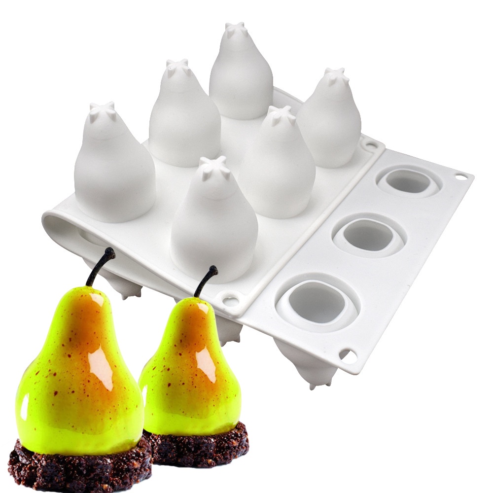 Khuôn Silicone 15 Ngăn Làm Bánh Tạo Hình Trái Lê 3D Tiện Dụng