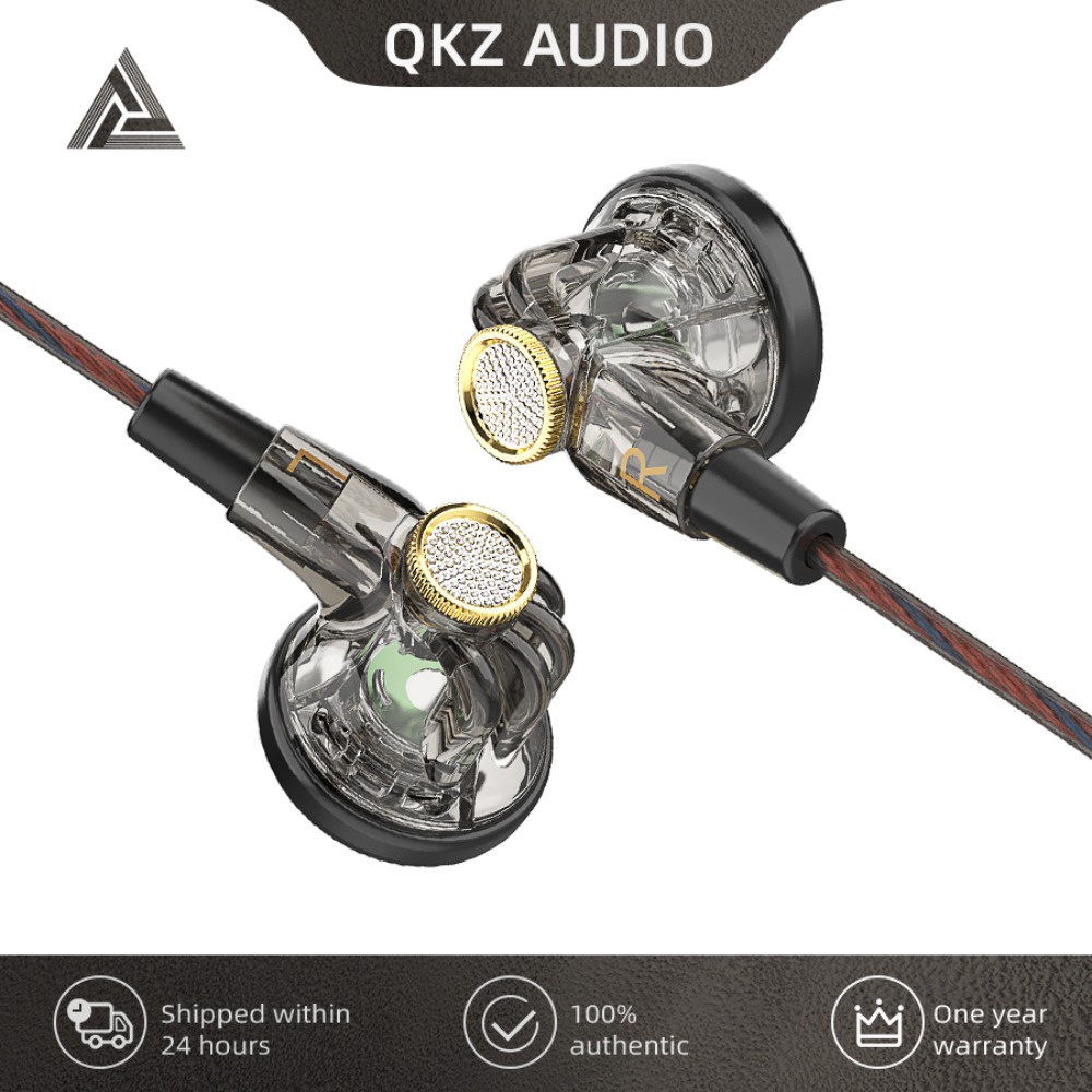 Qkz mdr dynamic hifi in ear tai nghe 3.5mm màn hình dj có dây earbud thể thao khử tiếng ồn âm nhạc thể thao tai nghe cuộc gọi hd có mic