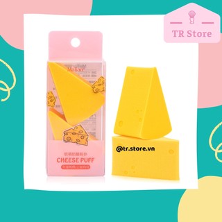 2 mút trang điểm hình phô mai Malian Cheese Puff tam giác góc cạnh
