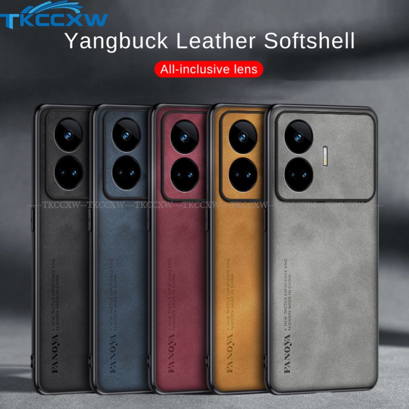 Ốp Điện Thoại Da PU Phối Vải Thời Trang Cho Realme C55 10 Pro + V30 V30t X2 XT GT Neo 5 SE